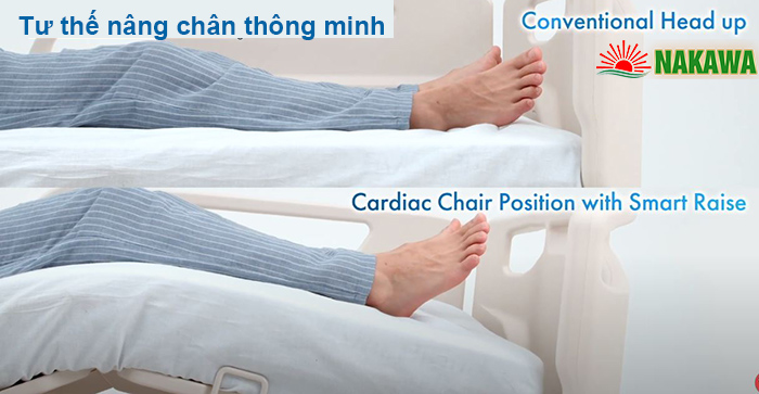 tư thế nâng chân thông minh của giường Paramount Bed A6